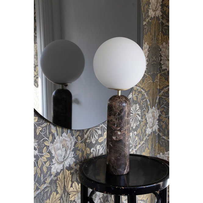 Marmurowa lampa stołowa Torrano brązowa 53cm 02